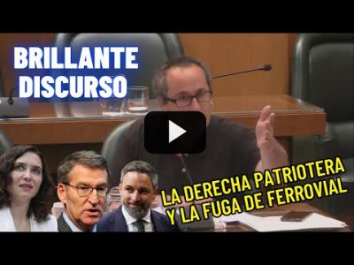 Embedded thumbnail for Video: Brillante discurso de Alberto Cubero contra la derecha &amp;#039;patriotera&amp;#039; tras la fuga de Ferrovial