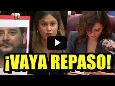 Embedded thumbnail for Video: El repaso de Alejandra Jacinto a Isabel Díaz Ayuso en la Asamblea de Madrid | Rubén Hood