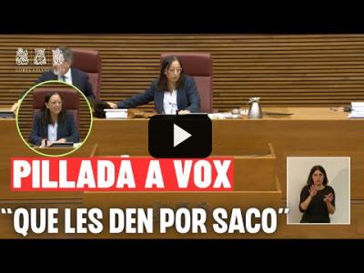 Embedded thumbnail for Video: La PILLADA a la Presidenta de las Corts Valencianas (VOX): &amp;quot;Que les DEN por SACO&amp;quot;