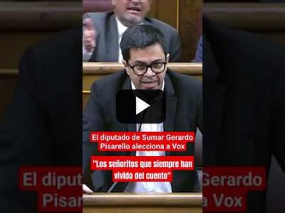 Embedded thumbnail for Video: El diputado de Sumar Gerardo Pisarello para los pies a Vox en el Congreso de los Diputados