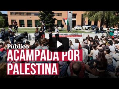 Embedded thumbnail for Video: Jóvenes españoles acampan en las universidades y claman contra el genocidio en Gaza