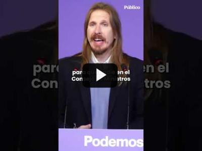 Embedded thumbnail for Video: Podemos critica la composición del nuevo Gobierno: &amp;quot;Pedro Sánchez y Yolanda Díaz nos han echado&amp;quot;