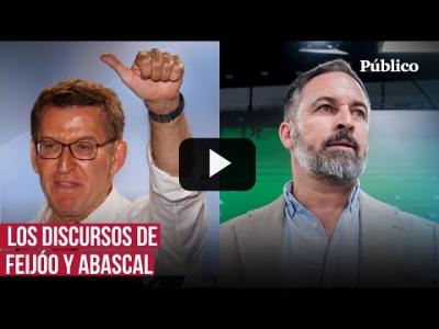 Embedded thumbnail for Video: Los discursos de Feijóo y Abascal: de la aparente euforia del PP a la decepción de Vox