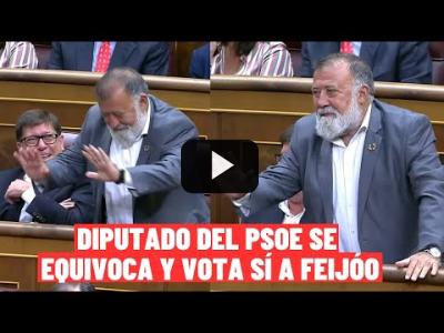 Embedded thumbnail for Video: El diputado del PSOE Herminio Sancho se EQUIVOCA y vota &amp;#039;SÍ&amp;#039; a FEIJÓ pero se CORRIGE de inmediato